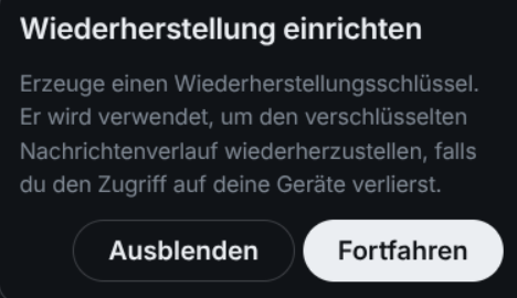 Aufforderung zur Wiederherstellung einrichten